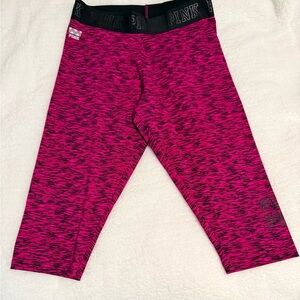 PINK Victoria's Secret Hot Pink Space-Dye Capri Leggings Size L